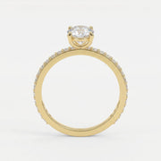 Round cut Side Stone diamond Engagement ring, view 4