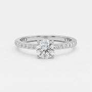 Round cut Side Stone diamond Engagement ring, view 6