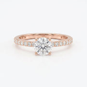 Round cut Side Stone diamond Engagement ring, view 7
