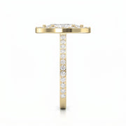 Marquise cut diamond Side Stone Engagement ring, view 4