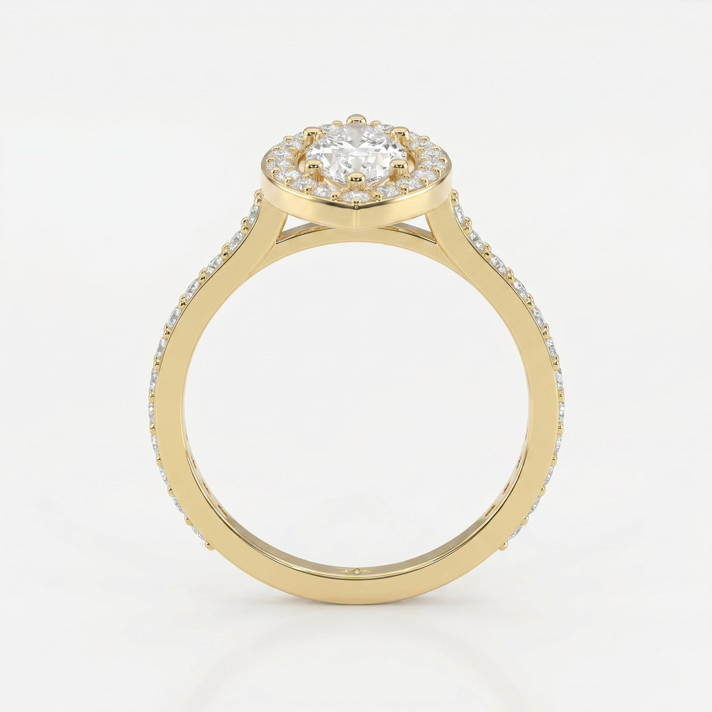 Marquise cut diamond Side Stone Engagement ring, view 5