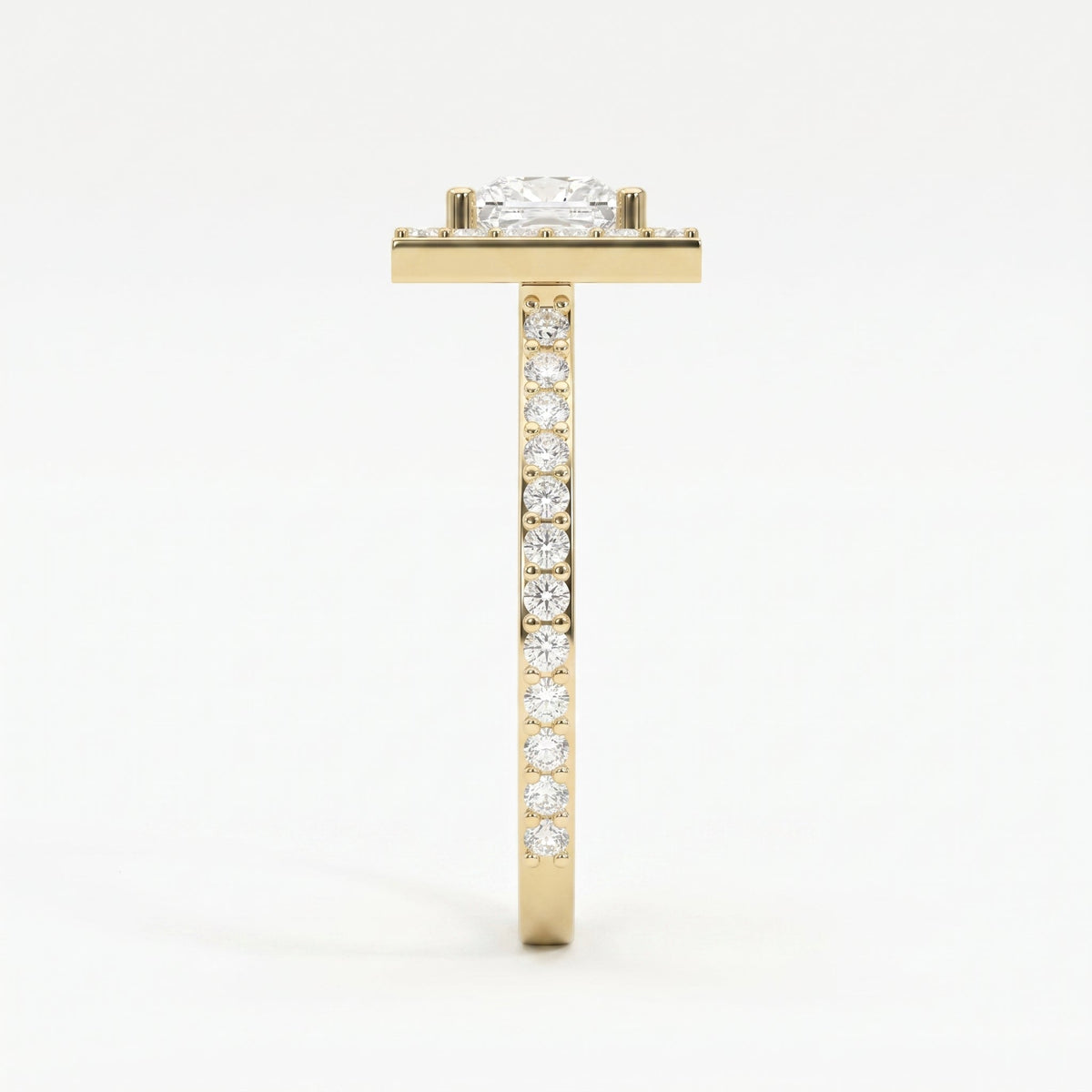 Princess Cut Diamond Side Stone Engagement Ring, view 4