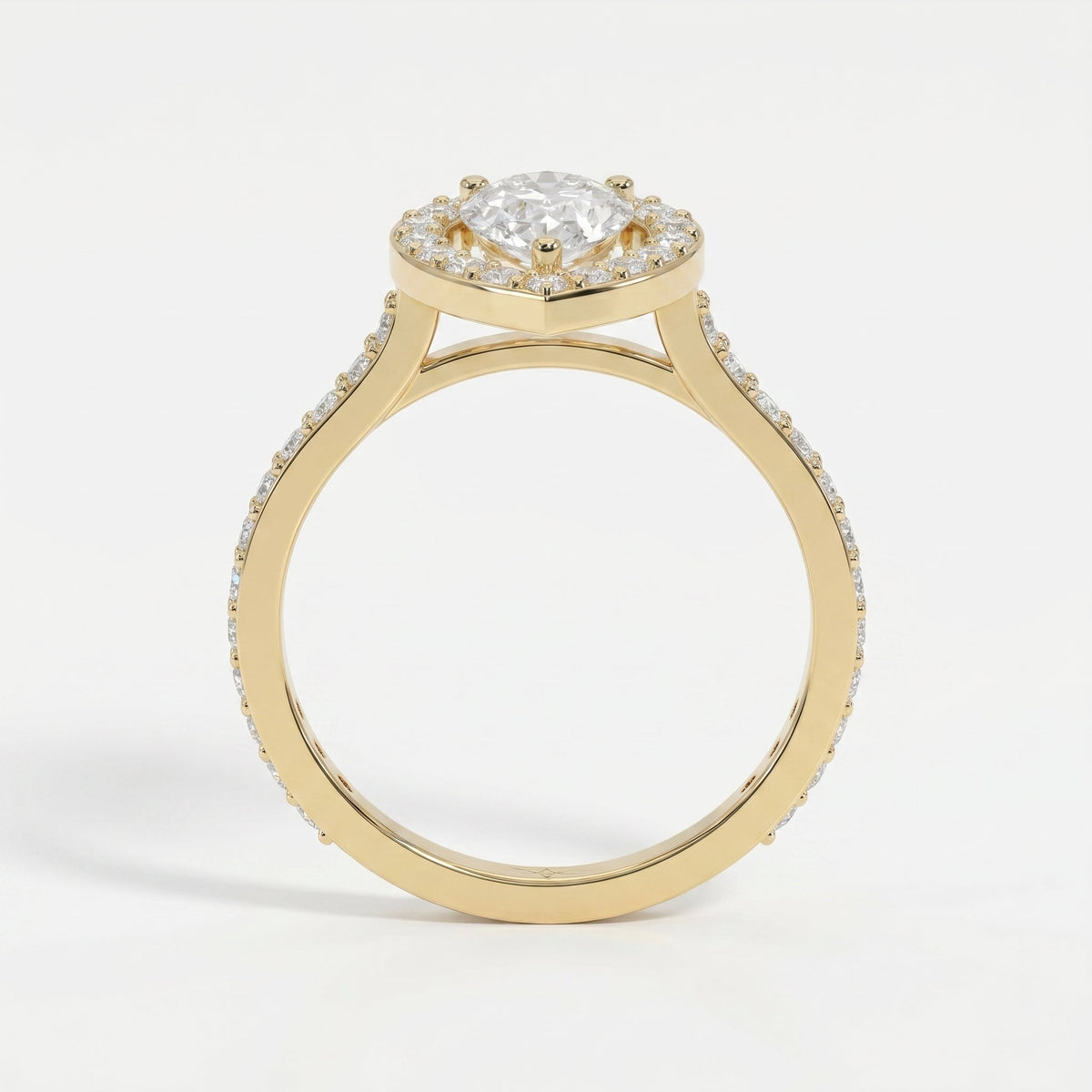 Pear Cut Diamond Side Stone Engagement Ring, view 5