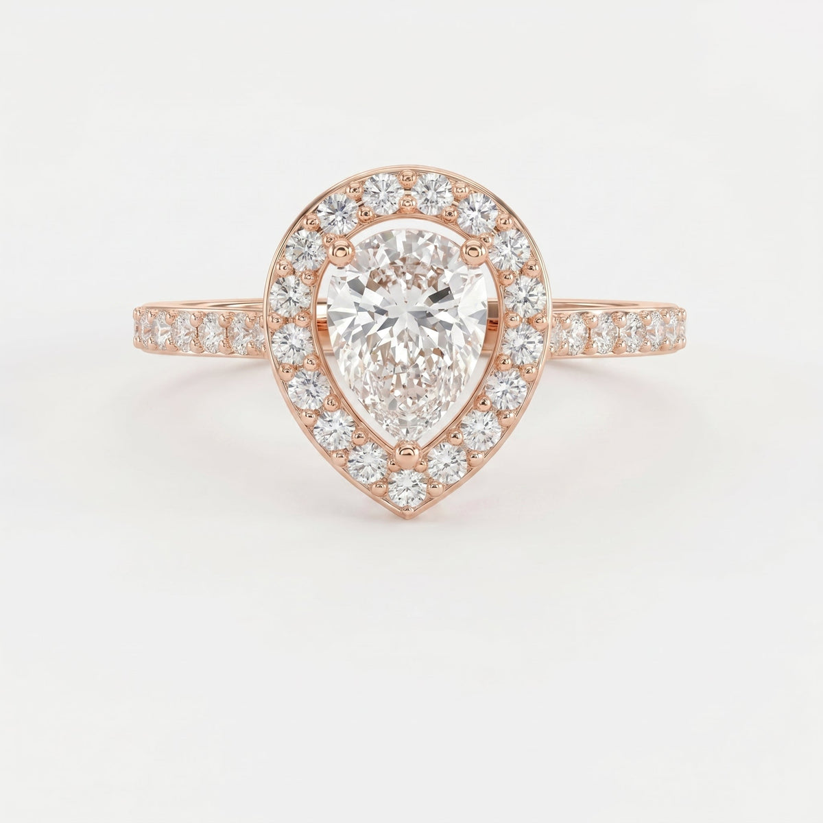 Pear Cut Diamond Side Stone Engagement Ring, view 7