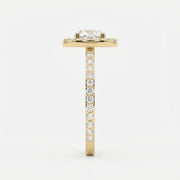 Round Cut Diamond Side Stone Engagement Ring, view 4
