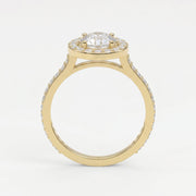 Round Cut Diamond Side Stone Engagement Ring, view 5