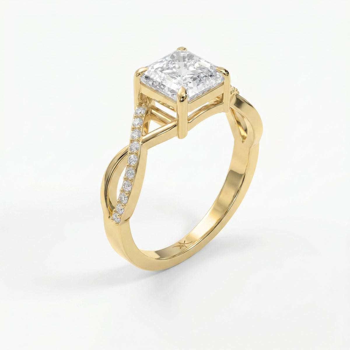 Eterna Twist Asscher Ring, view 5