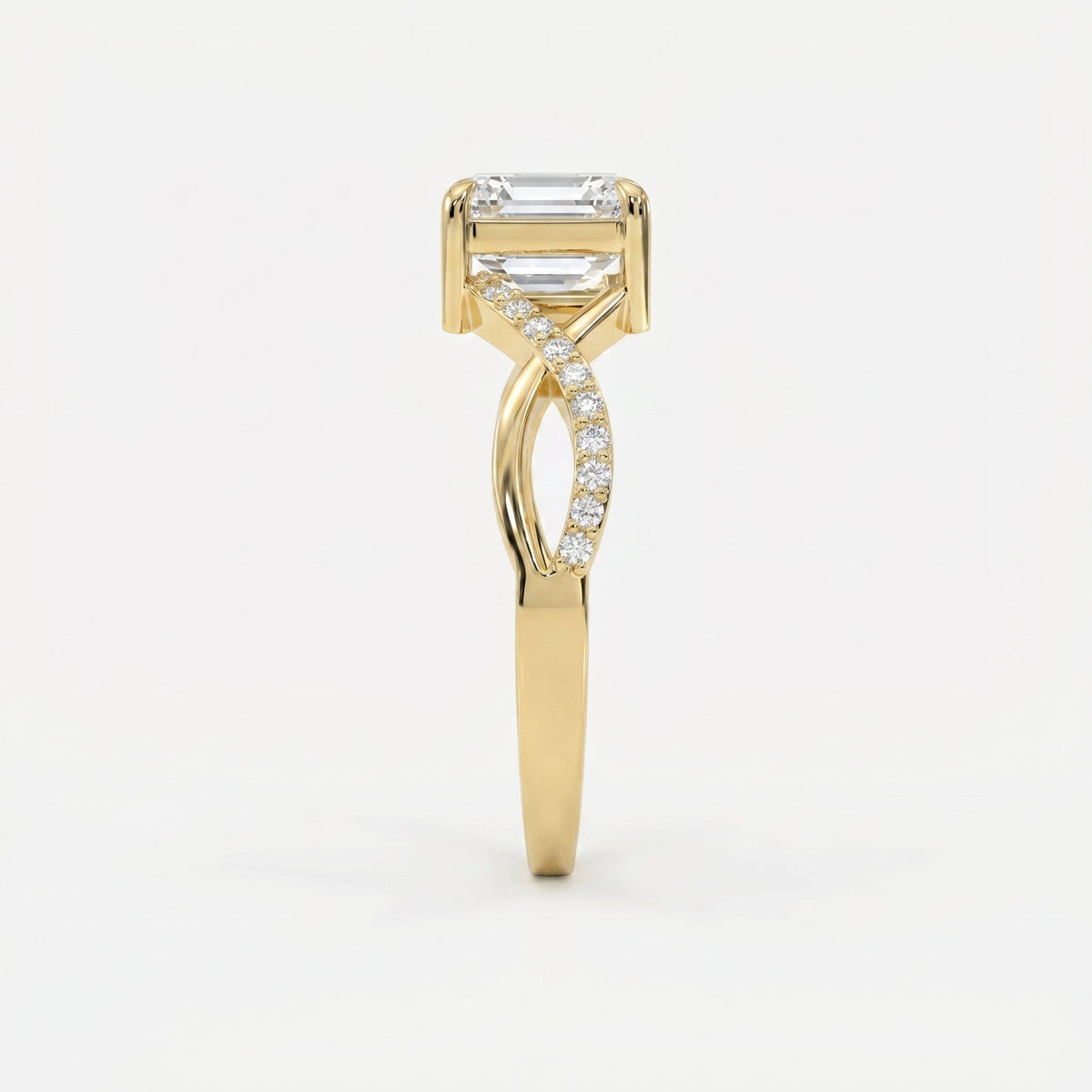 Eterna Twist Asscher Ring, view 6