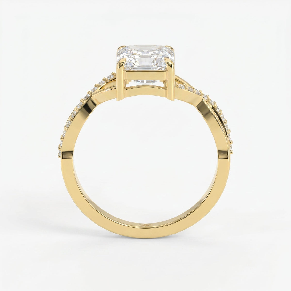 Eterna Twist Asscher Ring, view 7