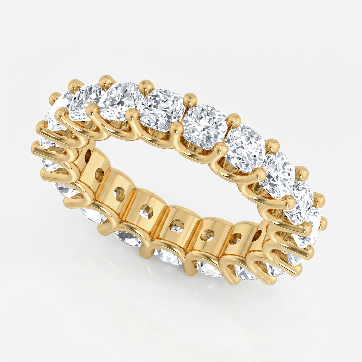 Cushion Cut Diamond Full Eternity Wedding Ring, view 3