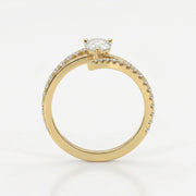 Elegant Pear-Cut Diamond Bypass Side Stone Engagement Ring, view 5