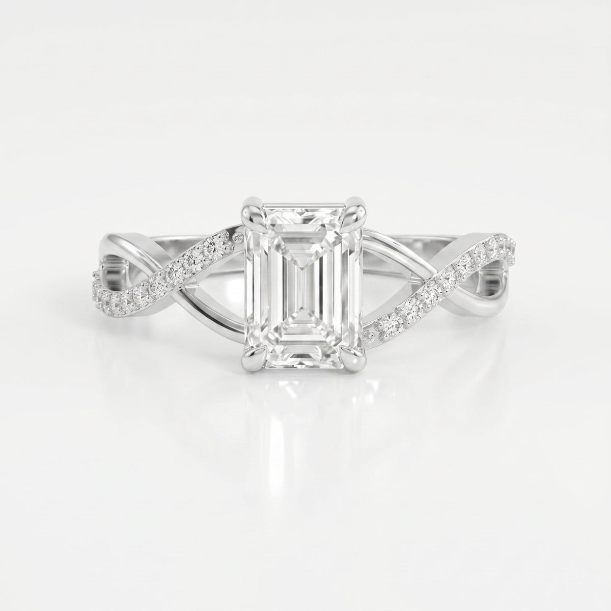 Pure Flow Emerald Ring, view 3