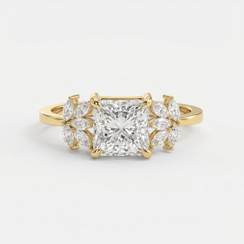 Bloom crest Princess Ring, view 1