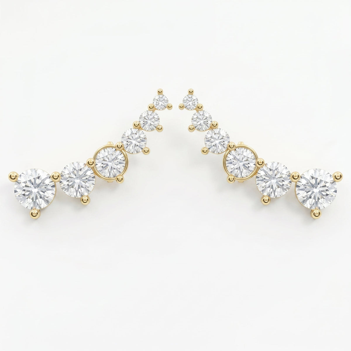 Round Diamond Celestial Climbers Fashion Earring, view 1