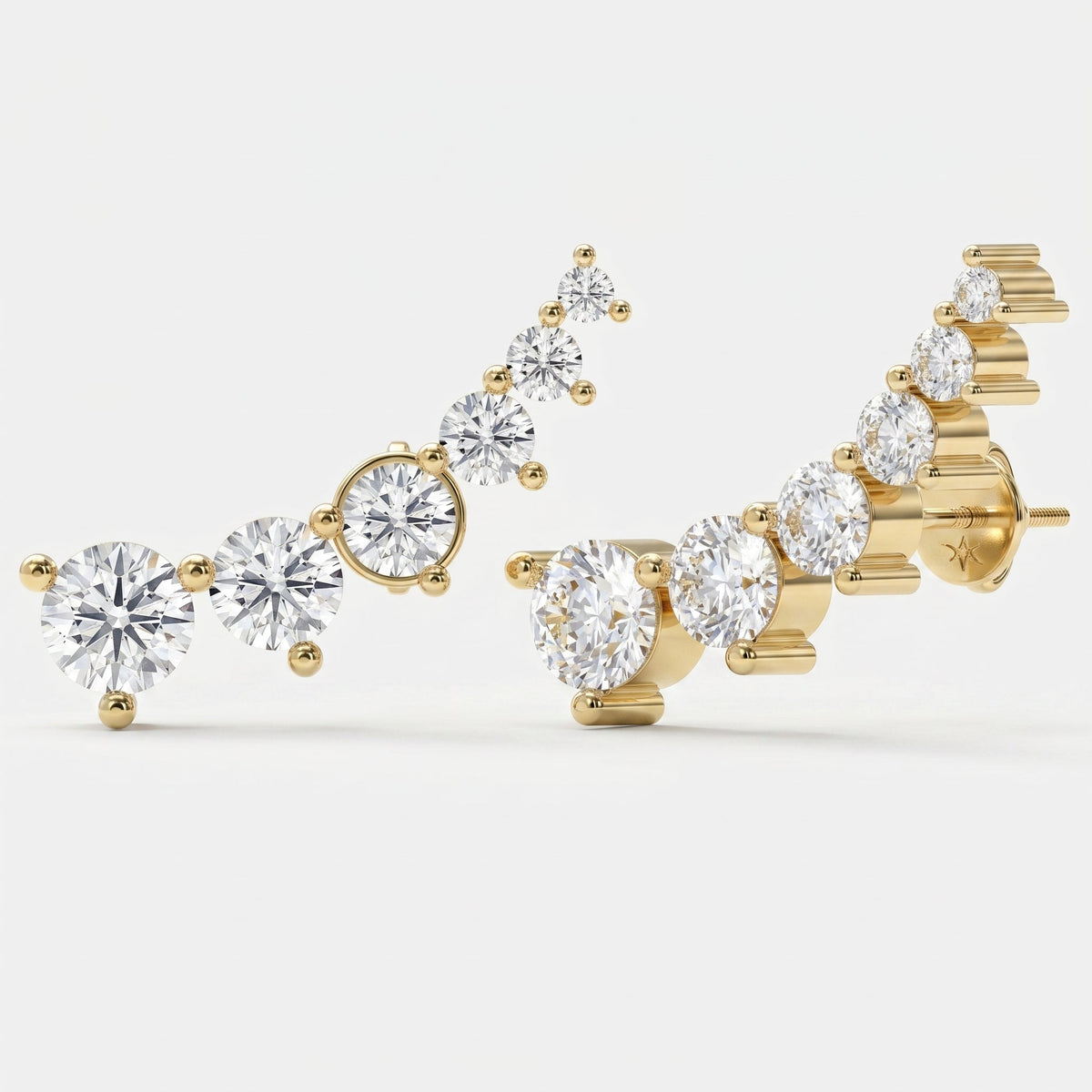 Round Diamond Celestial Climbers Fashion Earring, view 5
