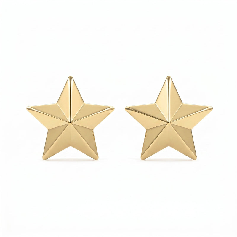 Shine Bright with Star Emblem Fashion Earrings, view 1