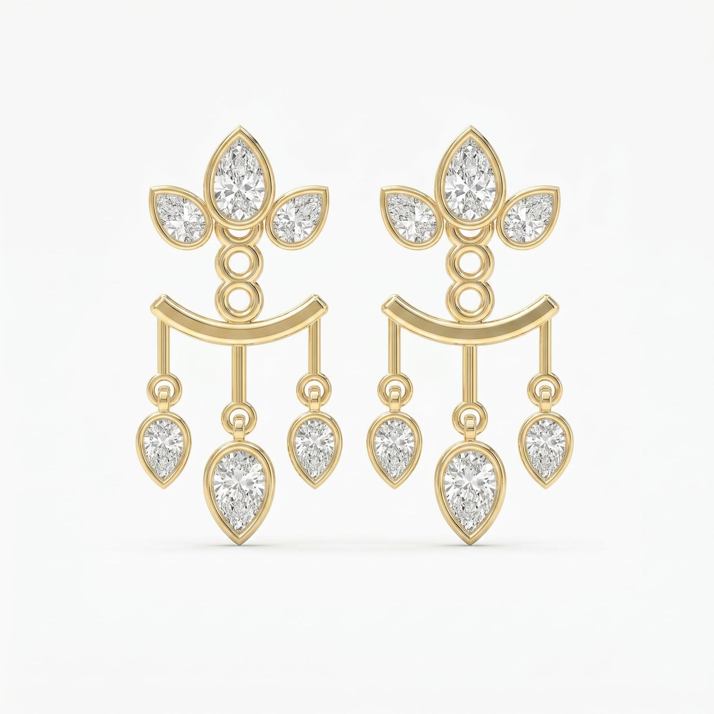 Pear Diamond Regal Teardrop Chandelier Fashion Earrings, view 1