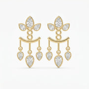 Pear Diamond Regal Teardrop Chandelier Fashion Earrings, view 1