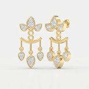 Pear Diamond Regal Teardrop Chandelier Fashion Earrings, view 4