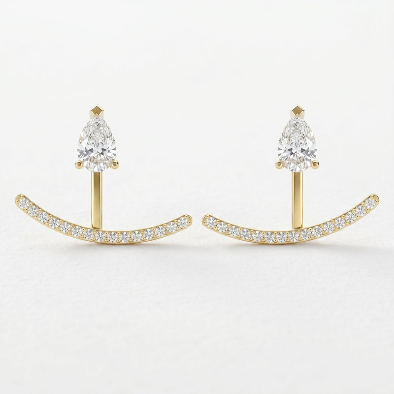 Diamond Curve Bar Fashion Earring, view 1