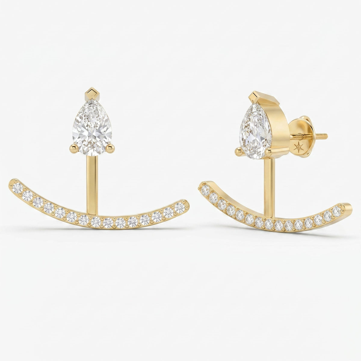 Diamond Curve Bar Fashion Earring, view 5