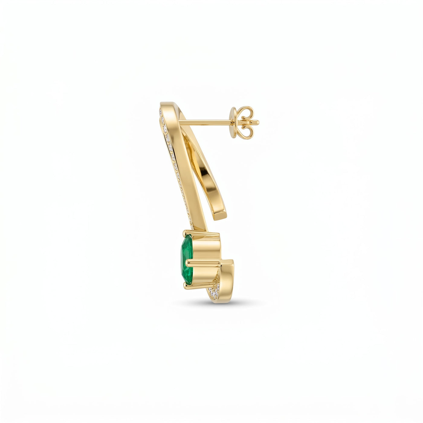 Green Gemstone Trance Pavé Fashion Earrings, view 6