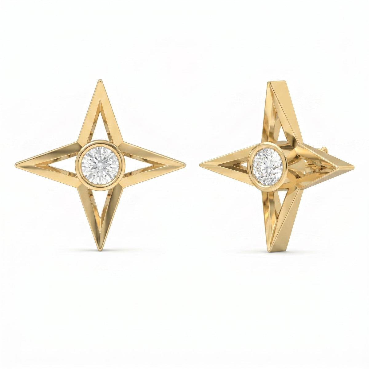 Round Diamond Celestial Sparkle Fashion Earrings, view 5