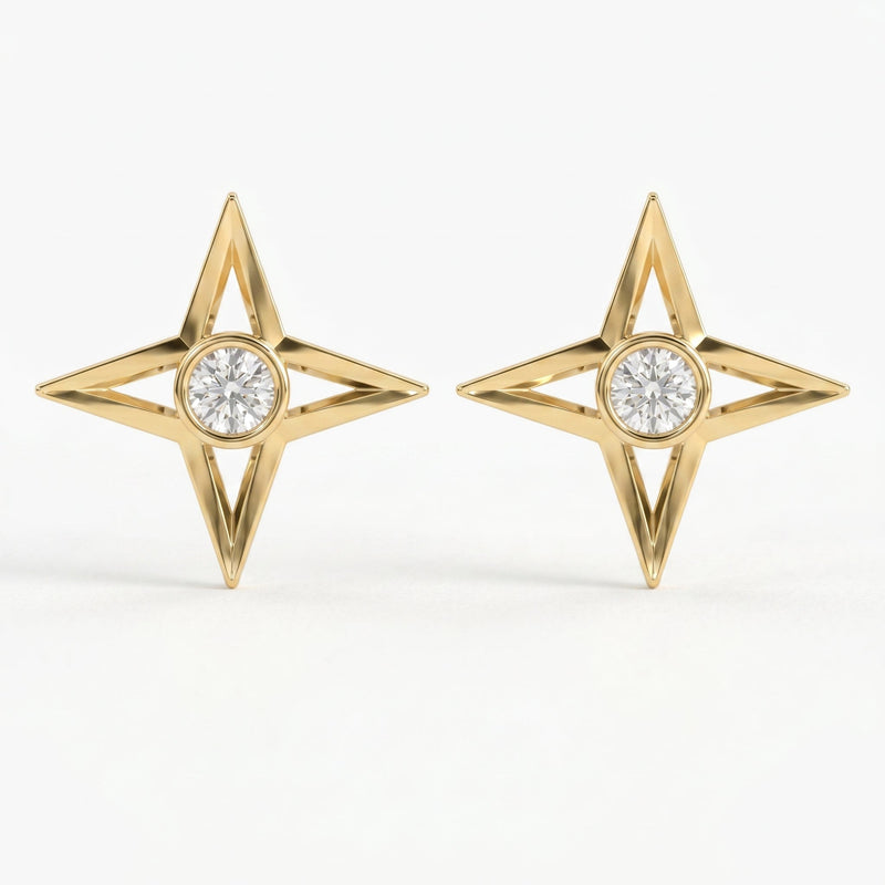 Round Diamond Celestial Sparkle Fashion Earrings, view 1