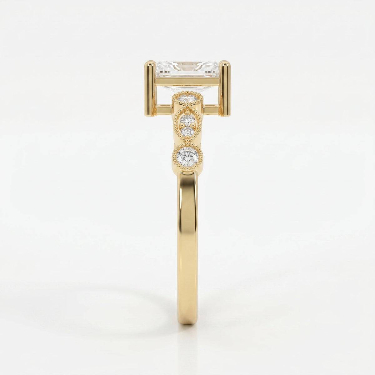 Antique Line Emerald Ring, view 6