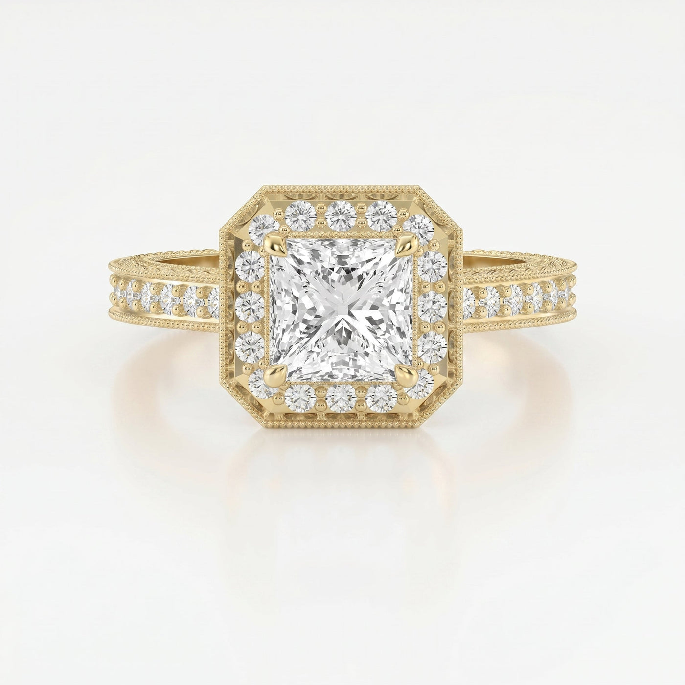 Princess Diamond Shape Vintage Ring, view 1