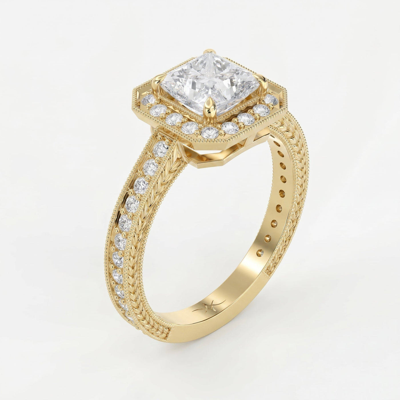 Princess Diamond Shape Vintage Ring, view 3