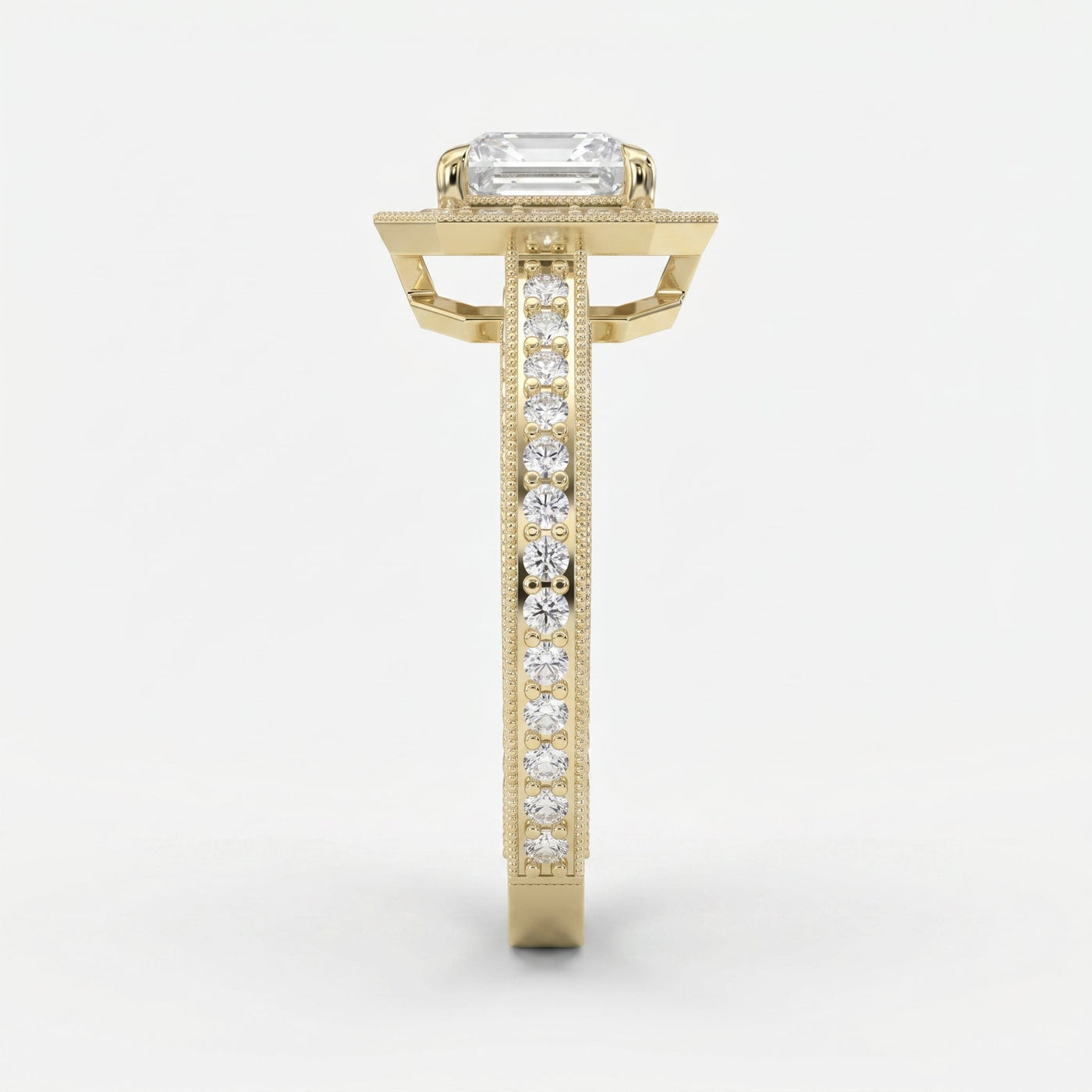 Princess Diamond Shape Vintage Ring, view 4
