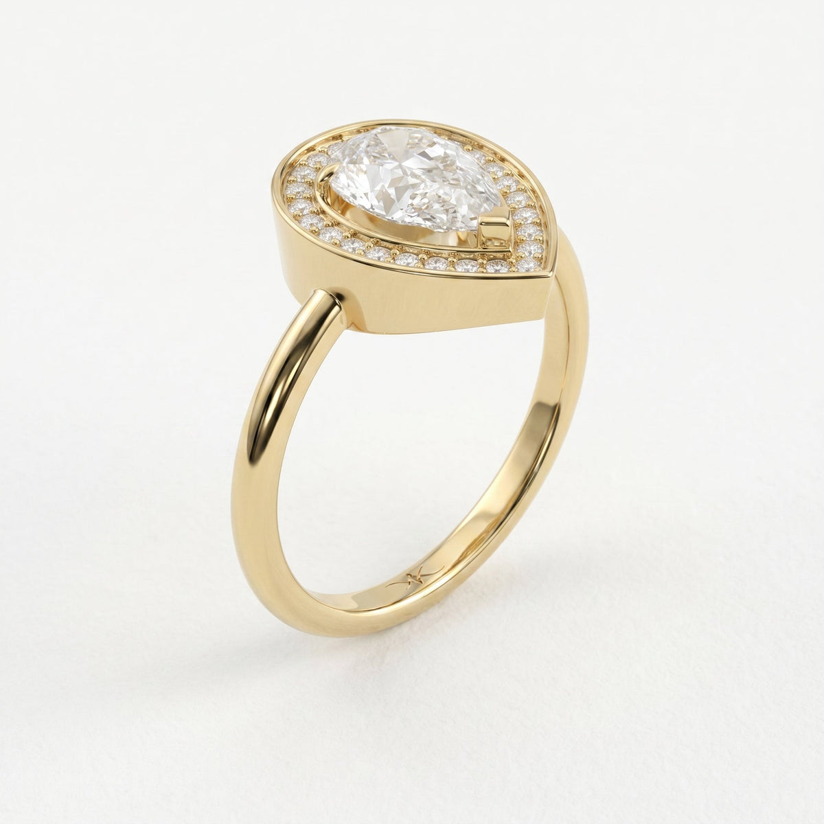 Pear Shape Halo Engagement Ring, view 5
