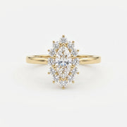 Marquise Halo Solitaire Engagement Ring, view 1