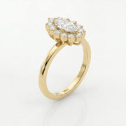 Marquise Halo Solitaire Engagement Ring, view 3