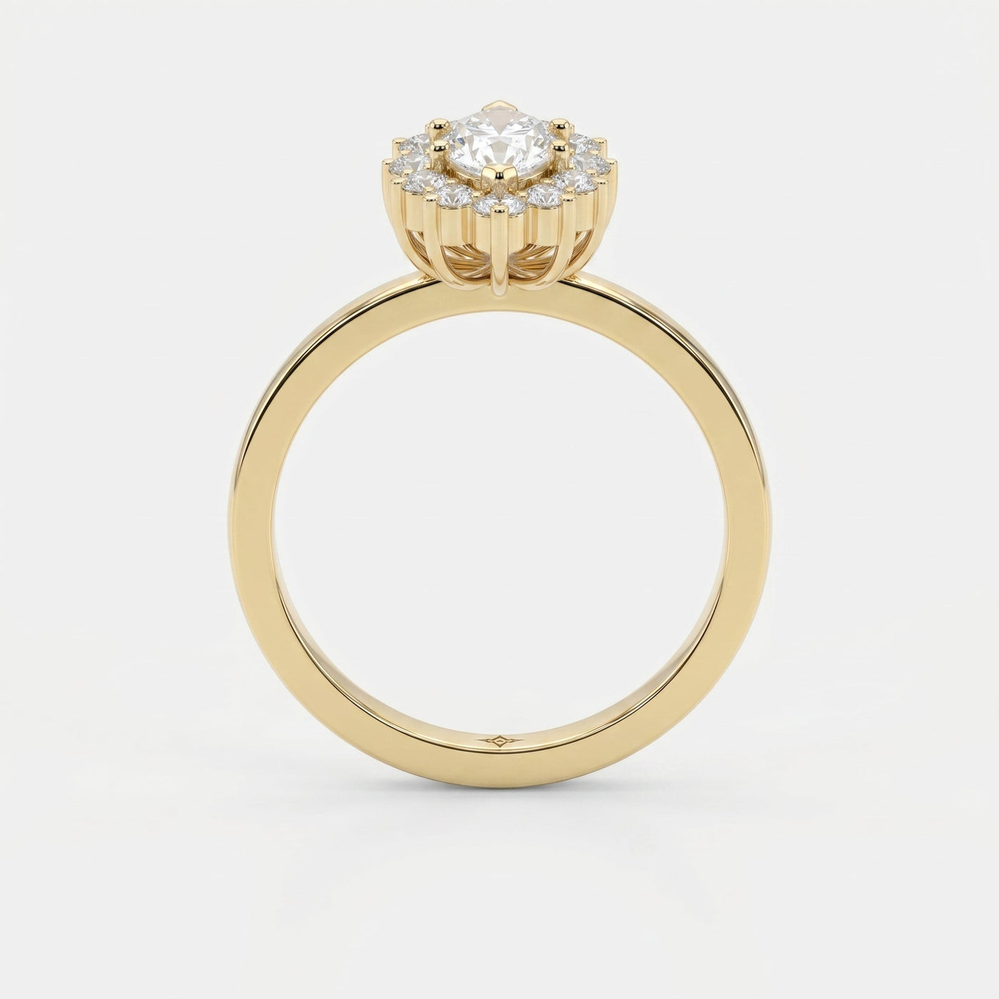 Marquise Halo Solitaire Engagement Ring, view 5