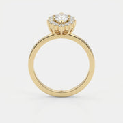Marquise Halo Solitaire Engagement Ring, view 5