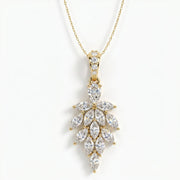 Marquise & Pear Cut Diamond Floral Pendant Necklace, view 1