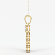 Marquise & Pear Cut Diamond Floral Pendant Necklace, view 6