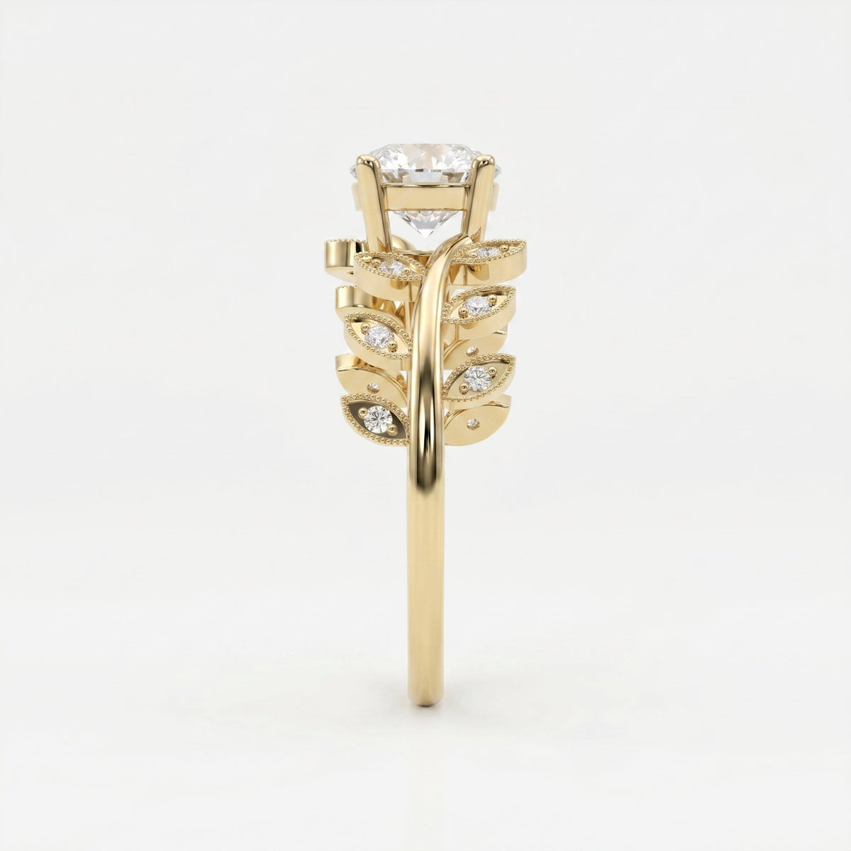 Whispering Leaves Design Vintage Ring, view 5