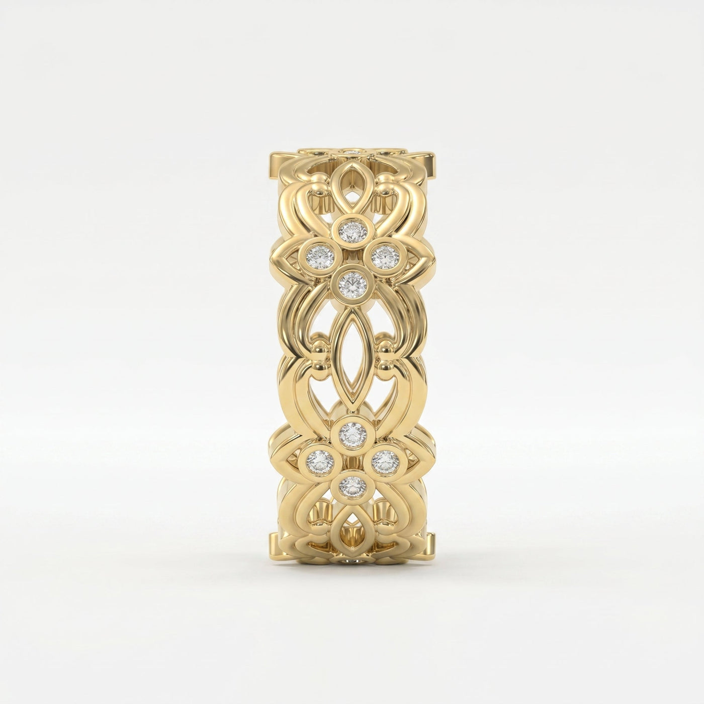Floral Diamond Wide Vintage Band, view 4