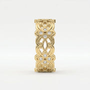 Floral Diamond Wide Vintage Band, view 4