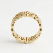 Floral Diamond Wide Vintage Band, view 5