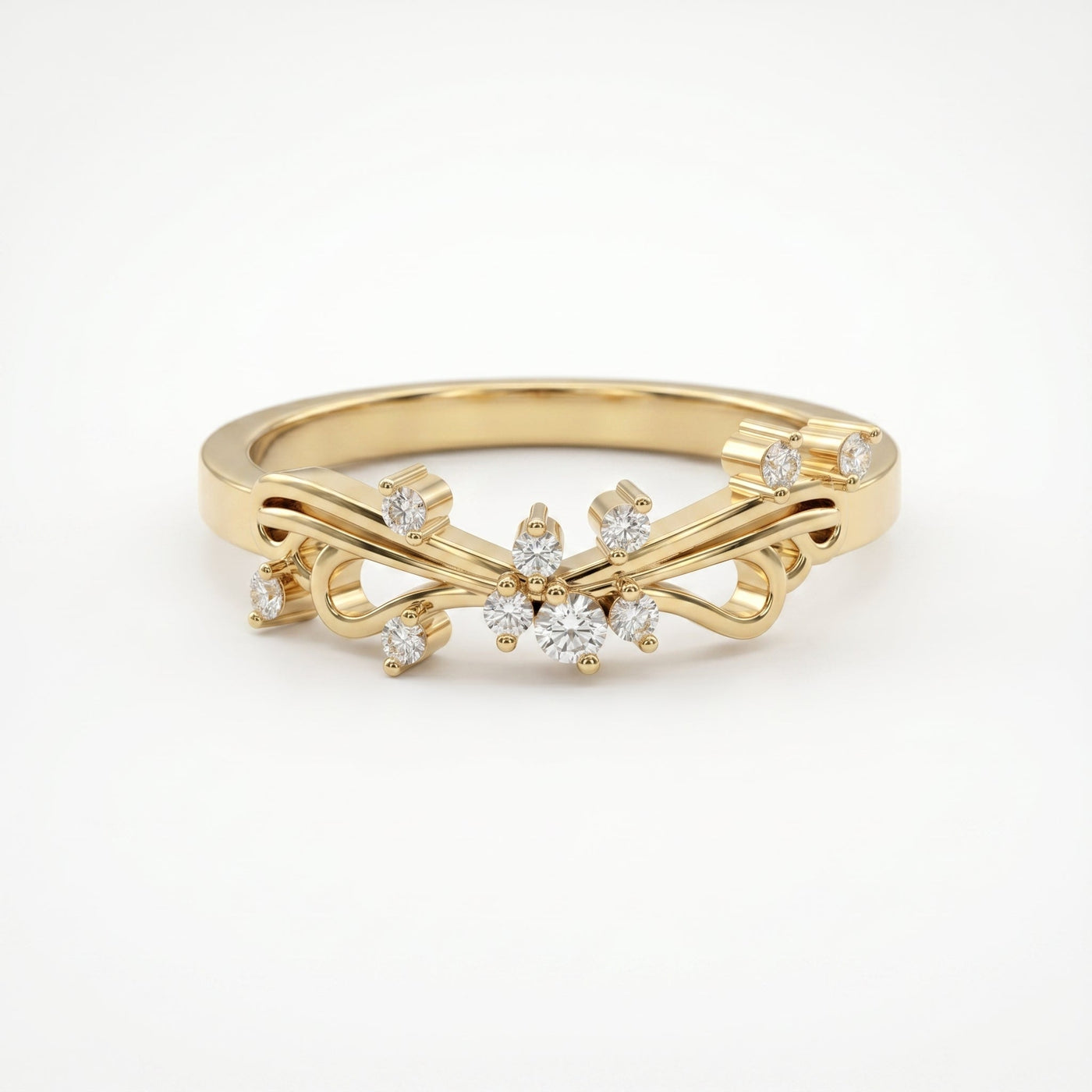 Glowing Leaves Diamond Ring, view 1
