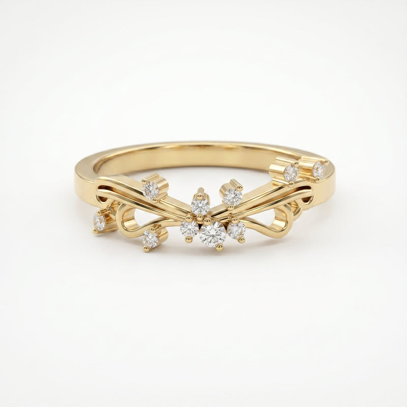 Glowing Leaves Diamond Ring, view 1