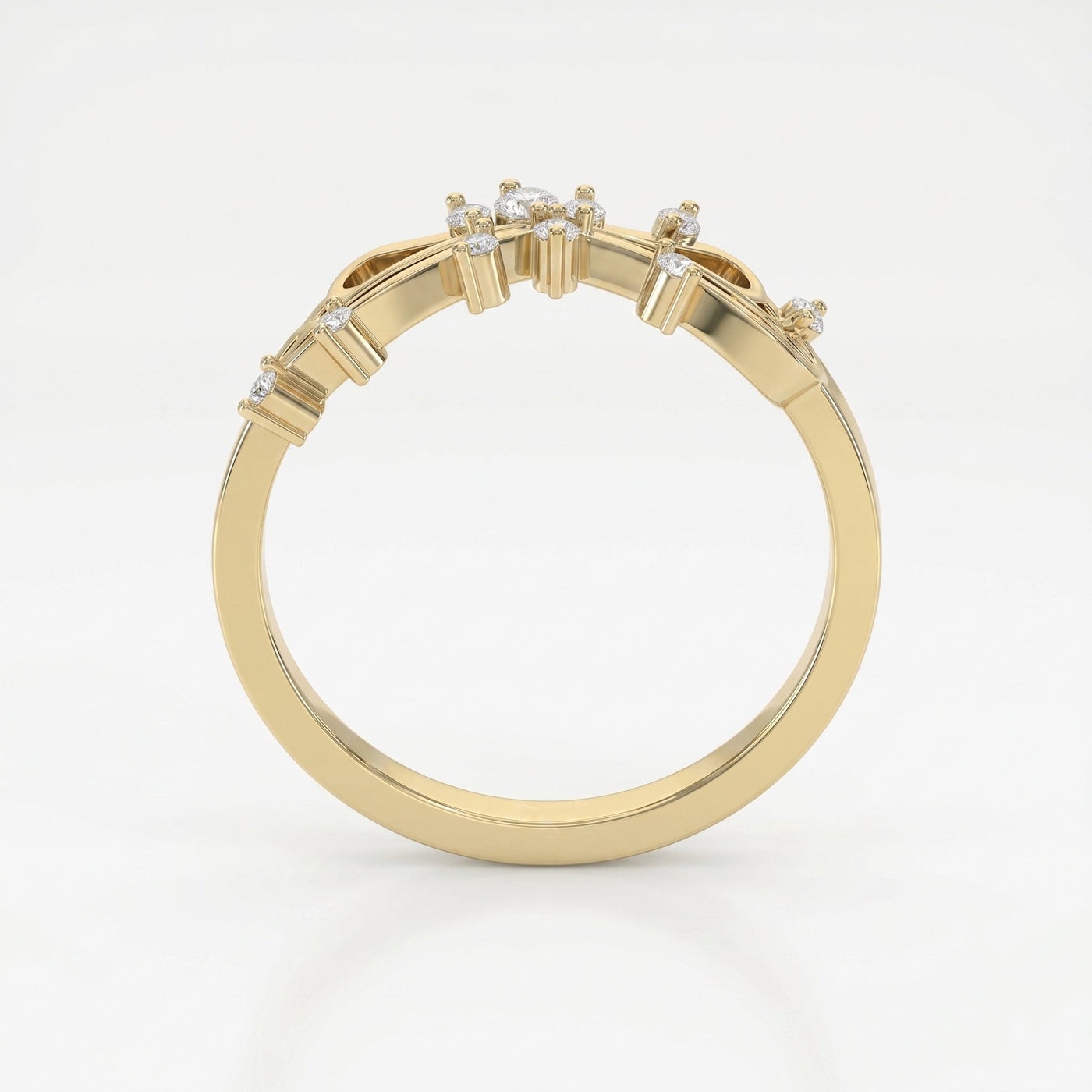 Glowing Leaves Diamond Ring, view 5