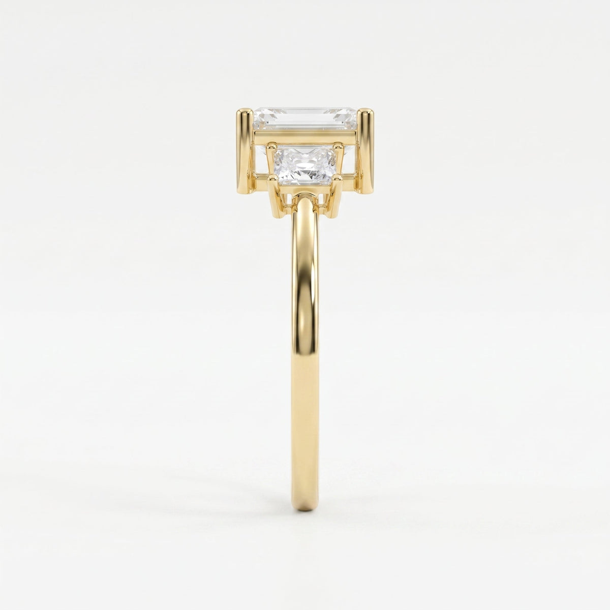 The Axis Trio Emerald Ring, view 4