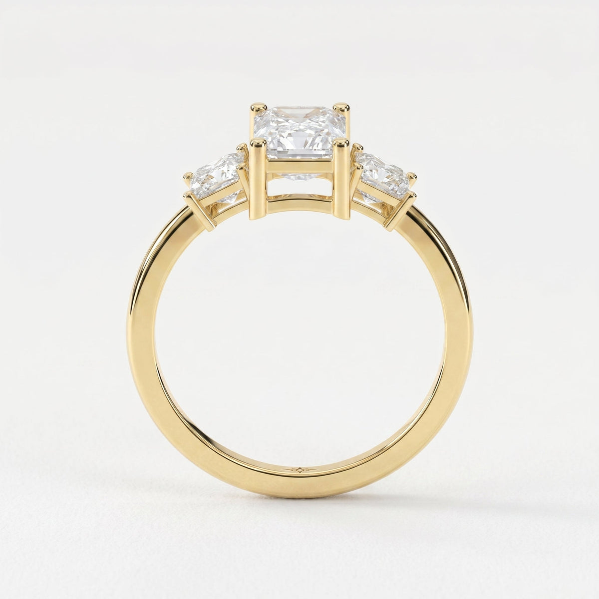 The Axis Trio Emerald Ring, view 5