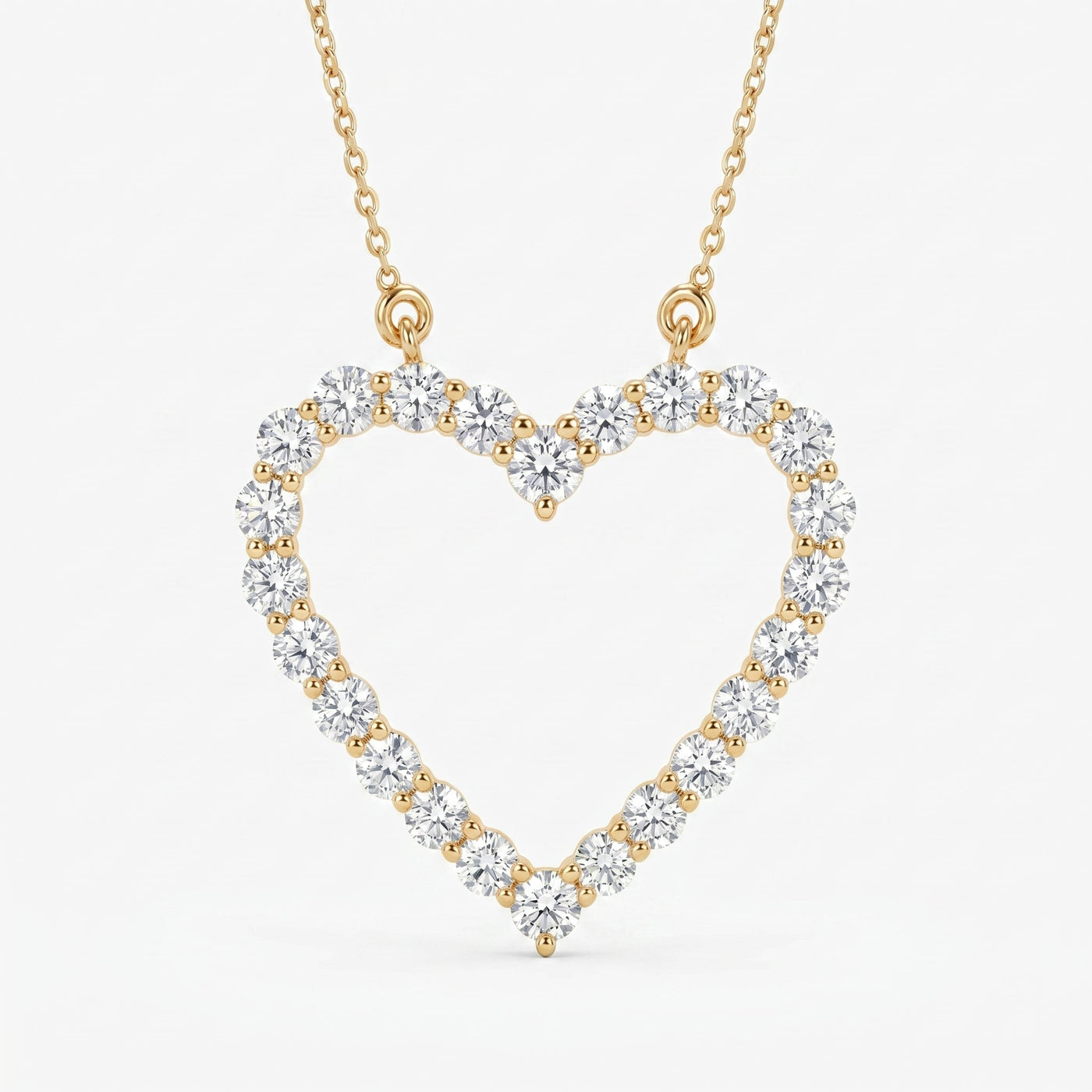 Classic Heart Shape Design Round Brilliant Diamond Pendant, view 1