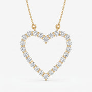 Classic Heart Shape Design Round Brilliant Diamond Pendant, view 1